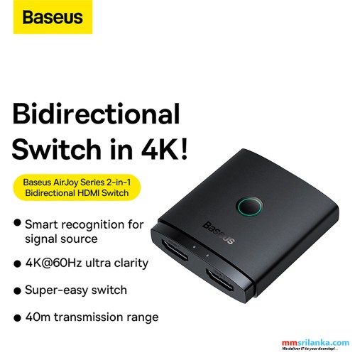 Baseus AirJoy Series 2-in-1 Bidirectional HDMI Switch Cluster Black 